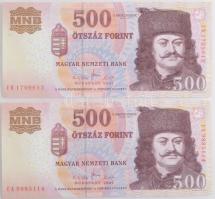 2007. 500Ft EA 9885114 + 500Ft EB 1709613 T:I Hungary 2007. 500 Forint EA 9885114 + 500 Forint EB 1709613 C:UNC