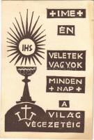 Íme, én veletek vagyok minden nap a világ végezetéig / Hungarian religious art postcard (EK)