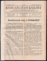 1914 A Közigazgatási Közlöny 20. száma .a kivándorlás megakadályozásáról