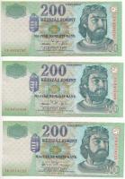 2005. 200Ft FA + 2006. 200Ft FA + 2007. 200Ft FA T:III Hungary 2005. 200 Forint FA + 2006. 200 Forint FA + 2007. 200 Forint FA C:F