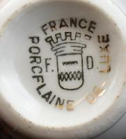 2 db francia porcelán tojástartó, Napóleon és Jozefina mintával, matricás, jelzett, apró kopásokkal,...