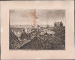 Jelzés nélkül: Ansicht von Paris vom Montmartre ausgenommen. Rézkarc, papír, paszpartuban, foltos, 26×19 cm
