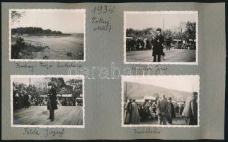 1934 Tokaji borünnep, 8 db albumlapra ragasztott fotó, 6×8,5 cm