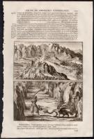 1682 Földalatti fantázia állatok, szörnyek rézmetszetű képe. Athanasius Kircher Mundus subterraneus,...