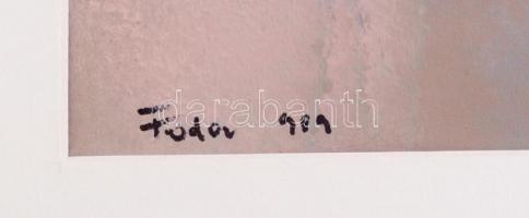 Fodor 989 jelzéssel: Fények. Vegyes technika, papír, paszpartuban, 36×22 cm