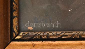 Bíró F. (Ferenc?) jelzéssel: Női portré. Olaj, papír. Üvegezett fa keretben, 50x40 cm