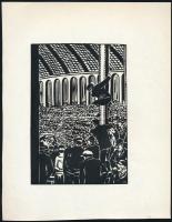 Frans Masereel (1889-1972): Nézőközönség. Fametszet, papír, jelzett a fametszeten, 16,5×11,5 cm