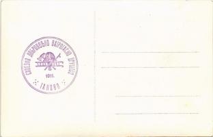 1911 Gádor, Gákova, Gakovo; Szövetségi Önkéntes Tűzoltók Társaság garázsa, tűzoltókocsik / garage of...