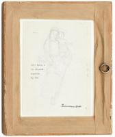 Barabás Reismann Gizella (1893-1985): Szűz Mária. Akvarell, papír, jelzett, üvegezett keretben, háto...