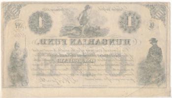 1852. 1$ "C" "Kossuth bankó" piros "31094" sorszámmal T:II- két sarkon...