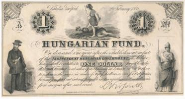 1852. 1Ft Kossuth bankó kitöltetlen A T:I-  Hungary 1852. 1 Forint A, without date and serial number C:AU  Adamo G122
