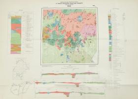 1966-1971 A Tokaji-hegység földtani térképe (Sárospatak, Olaszliszka, Mád), 3 db, 1:25 000, Magyar Á...