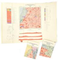 1965-1966 A Tokaji-hegység földtani térképe (Háromhuta, Gönc, Fony), 3 db, 1:25 000, Magyar Állami Földtani Intézet