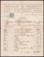 1915-1916 2 db fejléces, egyenruhákkal kapcsolatos számla (Büchler és Rausnitz)