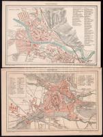 3 db térkép: A közös hadsereg elhelyezése 1897-ben, Nagyvárad, Sopron. Pallas Nagy Lexikona, 1:15.60...