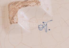 XIX. sz. Azonosítatlan jelzéssel: Fajansz kínáló tál. 24x18 cm