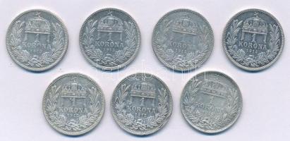 1912. 1K Ag (3x) "Ferenc József" + 1914. 1K Ag "Ferenc József" + 1915. 1K Ag (3x...