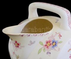 XIX. sz. Angol fajansz kézmosó, vízöntő edény. Kézzel festett, jelzett, mázrepedésekkel, hajszálrepe...