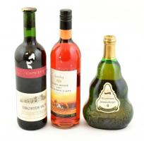 3 db dél-afrikai bor. Fehér és vörös: Drosty-hof Cape red, Bellingham, Johannisberger, + Zonneberg Cape rosé bontatlan palack borok