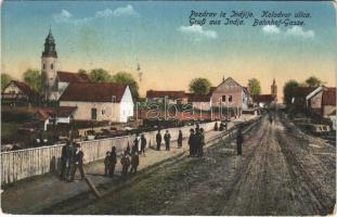 1916 India, Indija; Vasút utca, templom / Kolodvor ulica / Bahnhof Gasse / street, church (EK)