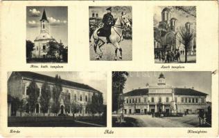 1942 Ada, Római katolikus és szerb templom, zárda, községháza, Horthy Miklós / churches, nunnery, town hall, Horthy (EK)