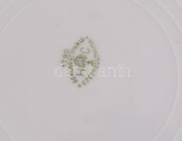 Haas & Czjczek reggeliző készlet teás csészével. Részben kézzel festett, jelzett, kopásokkal