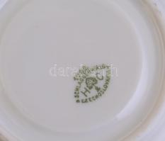 Haas & Czjczek reggeliző készlet mokás csészével. Részben kézzel festett, jelzett, kopásokkal