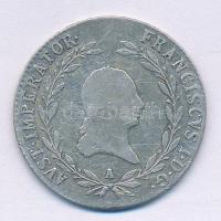 Ausztria 1824A 20kr Ag I. Ferenc (6,60g) T:3  Austria 1824A 20 Kreuzer Ag Franz I (6,60g) C:F  Krause KM#2143