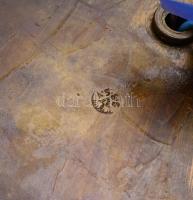 Volkstedti porcelán-réz táncosnő asztali lámpa, kézzel festett, jelzett, sérülésekkel, nem kipróbált...