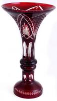 Vörös ólomkristály váza. Hibátlan. 20 cm