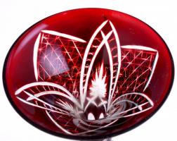 Vörös ólomkristály váza. Hibátlan. 20 cm