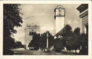 1935 Poprád (Tátra, Tatry); Námestie s katol. kostolom / tér, katolikus templom / square, church (EK)