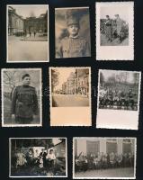 cca 1917-1944 Vegyes katonai fotó tétel, több hátoldalon feliratozva, 7×5 és 8,5×13,5 cm közötti méretekben