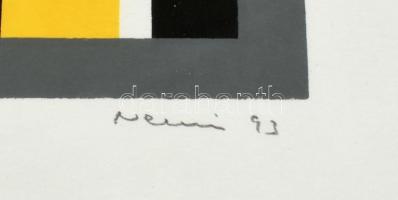 Nemcsics Antal (1927-2019): A fény. Szitanyomat, papír. Jelzett. Számozott: 30/12. Üvegezett fa kere...