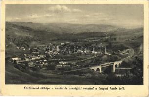 1939 Kőrösmező, Yasinia, Yasinya, Jaszinya, Jassinja, Jasina; látkép a vasúti és országúti vonallal a lengyel határ felé. Rosenthal Margit kiadása / general view with railway line by the Polish border (EK)