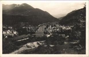 1943 Terebesfejérpatak, Terebes (Trebusa), Dilova (Máramaros); látkép a Tiszával, híd, vasútállomás / general view, bridge, railway station