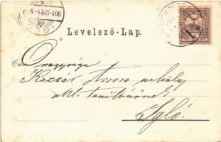 1901 Floral litho greeting card (fl)