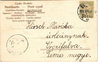 1905 Húsvéti üdvözlet! / Easter greeting art postcard with chicken. Emb. litho (EK)