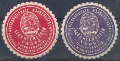 Liechtensteini bélyegbörze 2 db levélzáró