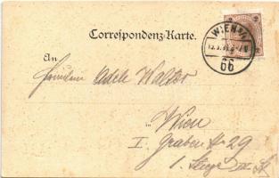 1896 (Vorläufer) Wien, Vienna, Bécs; Leopoldsberg, Kahlenbergerdörfl / mountain, air balloon. Art No...