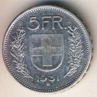 Svájc 1931. 5Fr Ag T:2-/3