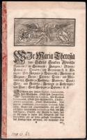 1748. Mária Terézia rendelete a hadsereg toborzási és elszállásolási szabályzatáról. Rendelet és a k...