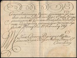 1749 Grassalkovich Antal (1694-1771) személynök, a Magyar Kamara elnökének levele Balogh Ferencnek, ...