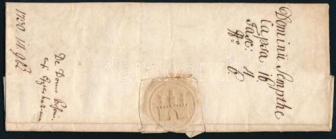 VÉDETT NO EXPORT 1730 A pozsonyi városbíró levele Esterházy József (1682-1748) tanácsos, komáromi fő...