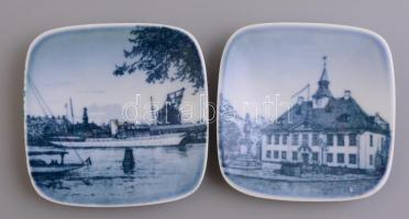 Bing&Grondhal porcelán mini fali tányér, 5 db, levonóképes, jelzett, kis kopásnyomokkal, 8×8 cm