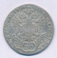 1806G 20kr Ag "I. Ferenc" Nagybánya (6,49g) T:2-,3  Hungary 20 Kreuzer Ag "Franz I&qu...