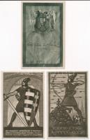 5 db RÉGI magyar irredenta motívum képeslap, Szózat kiadása / 5 pre-1945 Hungarian irredenta propaganda motive postcards
