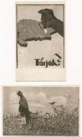 5 db RÉGI magyar irredenta motívum képeslap, Szózat kiadása / 5 pre-1945 Hungarian irredenta propaga...