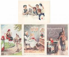 8 db RÉGI magyar irredenta motívum képeslap, Magyar Nemzeti Szövetség kiadása, Kövess szignó / 8 pre...