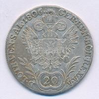 1806G 20kr Ag "I. Ferenc" Nagybánya (6,58g) T:2,2- kis patina
 Hungary 20 Kreuzer Ag &quo...